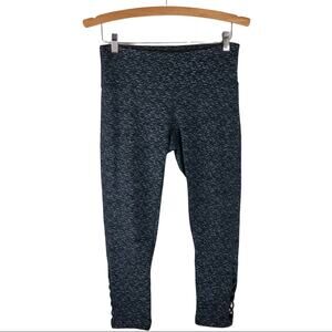 Prana black grey mid rise cropped cross yoga gym athletic leggings small